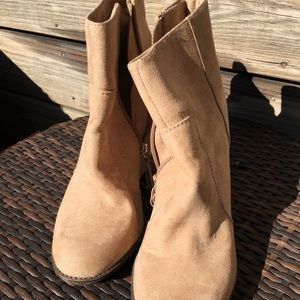 Zara Tan Sued Bootie